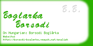 boglarka borsodi business card